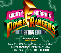 Mighty Morphin Power Rangers - The Fighting Edition (Europe) Title Screen